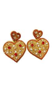 Boucles d'oreilles pendantes IRIS en perles de Mardi Gras, broderie artisanale de luxe, élégantes, stylées, mignonnes, uniques, tendance, Hiba Enterprises - Product Image 2