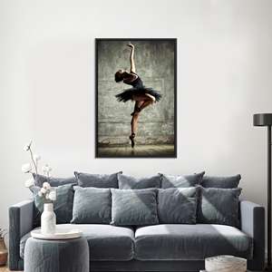 Modern Woman <b>Mural</b> Canvas Art: Elegant Girl Room Decor Print,BLACK FRAMED CANVAS - Product Image 1