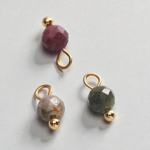 Perles de cristal de tourmaline facettées de haute qualité, breloques plaquées or, pendentif à boucle pour la fabrication de colliers, bracelets et bijoux DIY - Product Image 1