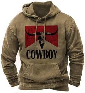 Sweat à capuche 100 % coton épais pour homme, col rond décontracté, streetwear, design personnalisé - Product Image 4