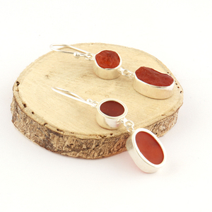 Pendientes colgantes de Plata de Ley 925 con forma de cornalina, joyería con gancho de piedra natural - Product Image 2