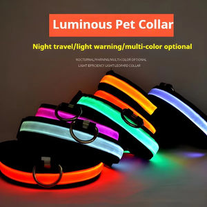 Ayarlanabilir şarj edilebilir LED gece güvenlik yanıp sönen köpek tasması yumuşak nefes naylon glow-in-the-koyu floresan ışıkları hızlı - Product Image 2