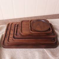 Plateau de service rectangulaire décoratif artisanal en bois massif naturel moderne pour fruits, desserts et café, ensemble multi-pièces