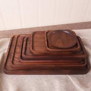 Vajilla decorativa rectangular de madera maciza Real Natural para servir fruta, plato de postre, bandeja para servir café, bandeja para servir café - Product Image 3