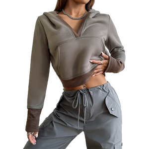 Sudadera Corta con Capucha para Mujer, Ligera, Informal, Moderna, de Manga Larga, Suave, Cómoda, Estilo Urbano - Product Image 2