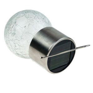 TG60452 SOLAR LED LAMP <b>GARDEN</b> GLASS DECORATIVE PENDANT LIGHT BALL <b>HOOK</b> BALCONY - Product Image 3