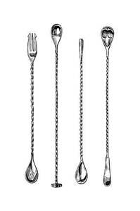 Cuchara de barra de lágrima, barra agitadora de acero inoxidable limpia, para bares de doble cabeza Spork/tiendas de té de leche/restaurantes, etc. - Product Image 6