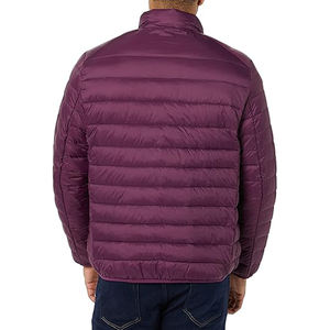 Veste longue respirante à capuche pour hommes, S-6XL d'hiver, manteau à col montant, bouffant violet chaud et léger, bouffant en coton avec logo personnalisé, vente en gros - Product Image 3