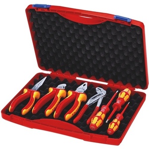 For KNIPEX 7-Piece VDE Certified Pliers Set with Multi-Component Handles and Plastic <b>Case</b> - Product Image 1