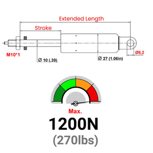 ISO certificado fábrica 594 mm cilindro de acero bloqueo Gas resorte puntal 250 mm plataforma de andamio ajustable 20mm para Industrial - Product Image 2