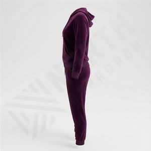 Survêtement pour femmes en velours avec logo personnalisé, respirant, design professionnel, prix bas, nouvelle arrivée, survêtement pour femmes en deux pièces - Product Image 3