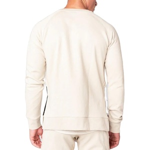 Pull pour homme avec ourlet incurvé à fermeture éclair latérale Chemise d'entraînement à col rond avec poche zippée thermoscellée Sweatshirts à manches longues - Product Image 5