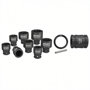 Juego de llaves de vaso cuadradas cortas Hazet de 12 puntos y 1/2'' con perfil de tracción y orificio, juego de 11 piezas - Product Image 2