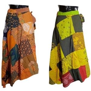 Jupe longue bohème pour femme, été, respirante, taille naturelle, en coton écologique, imprimé floral, coupe droite, longueur au sol - Product Image 1