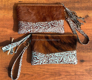 Nuevo diseño, gran oferta, billetera de cuero de piel de vaca Real para mujer, elegante, hecho a mano, talla turquesa, multiusos, bolsas con borlas - Product Image 2