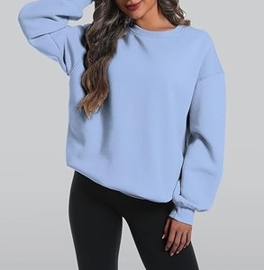 Elegante sudadera de mujer Everyday Casual manga larga Top Collar Loose Pullover Style - Product Image 3