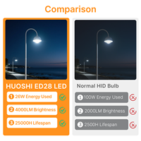 Ampoule LED HID super brillante 4000LM 110V Culot E26 26W Utilisée en conjonction avec les lampadaires Lampes à mât élevé Éclairage de place FCC ETL