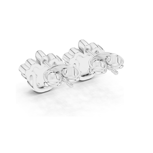Boucles d'oreilles florales en diamant, diamants de laboratoire de 0,28 carat, or 18 carats, 14 carats, 10 carats et argent 925, options or blanc, or jaune, or rose - Product Image 5
