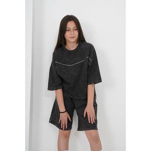 Quá Khổ rửa hai-chủ đề Quần Short vải thiết lập cho cô gái cho mùa hè - Product Image 2