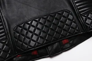 Chaqueta de cuero para hombre, ropa de calle de color sólido, chaqueta de cuero transpirable, chaqueta de cuero cálida para invierno - Product Image 4