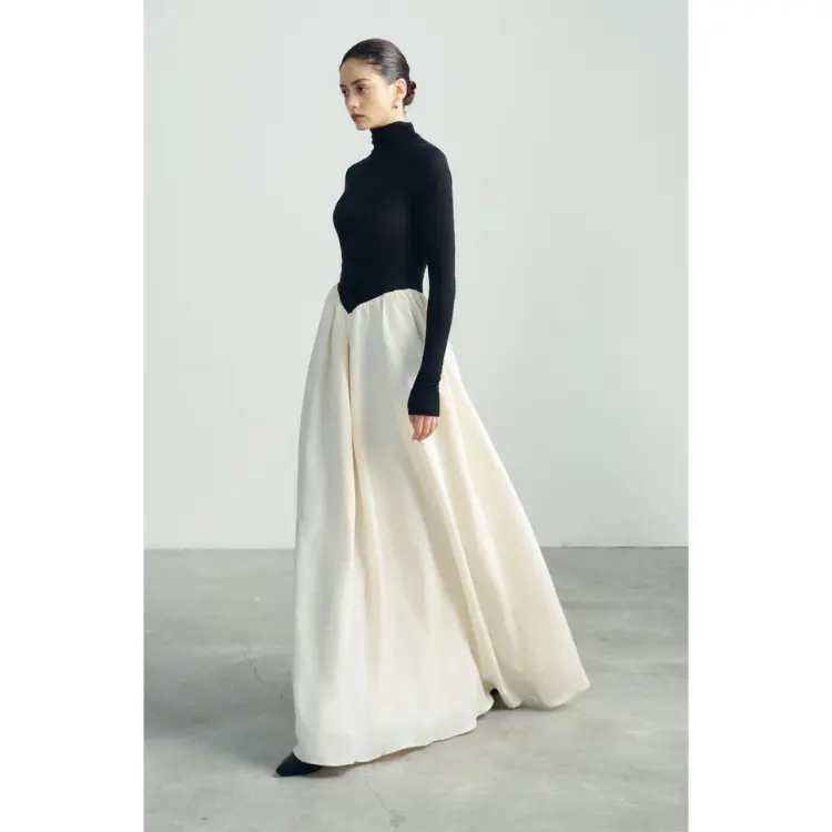 Amazing Design GERDA PRINCESS DRESS Premium Quality Superstar Single Fabric Long Turtleneck Women's Dresses Vietnam Manufacturer