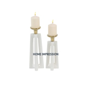 ที่วางเทียนตกแต่งบ้านทันสมัยมีสไตล์ เป็นมิตรกับสิ่งแวดล้อม ทนทาน ทำจากโลหะเคลือบสีขาว งานแฮนด์เมด ดีไซน์สวยงาม เหมาะสำหรับร้านกาแฟ - Product Image 1