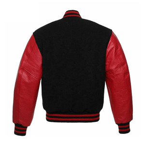 Chaqueta universitaria de talla grande para hombre hecha a medida al por mayor, plumón de lana con cuello levantoChaqueta de béisbol universitaria para hombre, envío DDP - Product Image 3