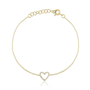 Pulsera de Diamantes con Forma de Corazón Abierto - Product Image 1