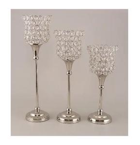 Bougeoirs Bougeoirs avec couvercle en verre Bougeoir en cristal avec perles de cristal élégant pour table à manger basse - Product Image 1