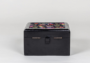 Floral black <b>decorative</b> wooden <b>storage</b> <b>box</b> jewelry organizer customized wholesale for home kitchen office <b>storage</b> organization - Product Image 4