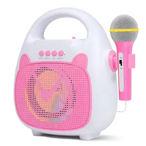 AUDMIC Family Portable Audio Speaker for Kids Wireless Karaoke Bluetooth Speaker With Wired Microphone FM Radio