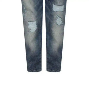 Pantalon en jean personnalisé de qualité supérieure, coupe droite, délavé effet soleil, effet usé, pour homme, style décontracté et streetwear - Product Image 5