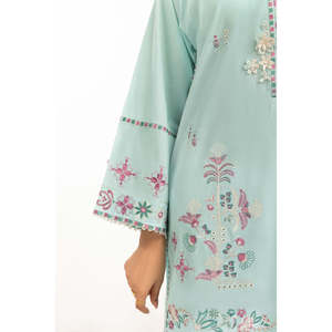 Conjunto Casual de Dos Piezas para Mujer, Color Verde Mar, Cambric Bordado, Talla XS/XXS, Largo por Encima de la Rodilla, para Primavera/Verano - Product Image 5