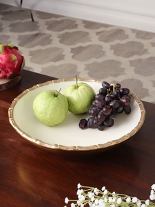 Bol à fruits rond en aluminium écologique Vaisselle de mariage en émail métallique pour le service de collation de dîner de pièce maîtresse - Product Image 2