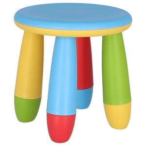 Taburete Infantil WELL HOME Azul, Diseño de Plástico Resistente con 30x26 cm de Diámetro, Silla para Niños - Product Image 1