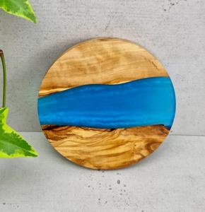 Top Quality Customize Coaster Custom Acacia Wood Resin Coasters Fast Wood Shape Wooden Blue Resin Coaster - Product Image 6