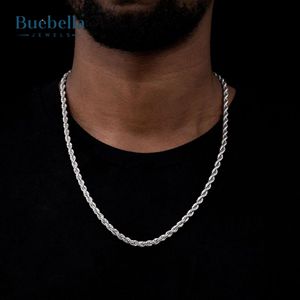 Venta caliente 925 Plata 14K Chapado en oro blanco 5mm Moissanite Miami Collar de cadena de eslabones cubanos para hombres regalo - Product Image 1