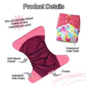 Natucare BSCI Vente en gros Nouveau-né Bébé Utilisation de <span class=keywords><strong>nuit</strong></span> Couches lavables <span class=keywords><strong>Taille</strong></span> unique biologique Couches lavables pour bébé - Product Image 3