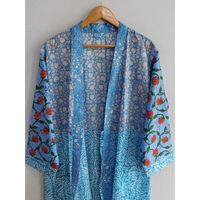 Vestido de verano de dama de honor, Kimono largo de algodón para mujer, bata de baño