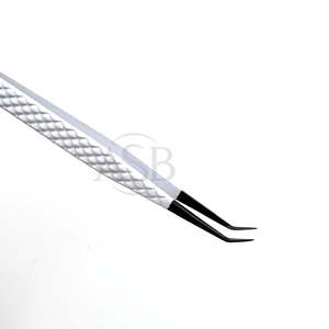 แหนบแยกยาว45องศาสีขาวพร้อมปลายสแตนเลสสีดำปลายบางการพิมพ์โลโก้ตามสั่ง - Product Image 4