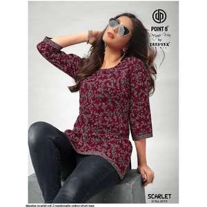 เสื้อสั้นผ้าฝ้ายใส่สบายสำหรับผู้หญิงเนื้อผ้าเรียบสวมใส่ได้ทุกวันและสวมใส่ในสำนักงานโดยส่งออก - Product Image 1