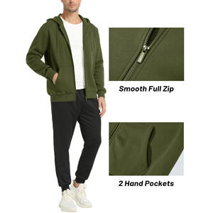 Sudaderas con capucha y sudaderas de talla grande para hombre con servicio OEM, venta al por mayor, ropa de calle de lana de algodón 100% de alta calidad, sudaderas con cremallera para hombre - Product Image 4