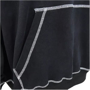 Sweat à capuche grande taille de haute qualité pour hommes 100% coton saison d'automne impression personnalisée Logo pull à capuche sweat coutures contrastées - Product Image 4