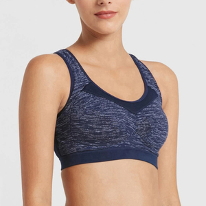 Sujetador deportivo de un hombro entrecruzado en la espalda para mujer, soporte medio, copas extraíbles, corto de Yoga Top, ropa de gimnasio lisa de alta calidad - Product Image 3