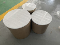 Ensemble de tables basses gigognes commerciales avec base cylindrique en forme de tambour, plateau en MDF, table d'appoint réglable, mobilier d'hôtel contemporain