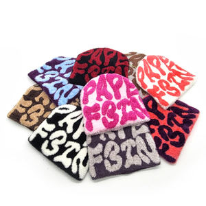 Gorro con estampado de abullonado personalizado para mujer, gorros suaves y cómodos, acrílico 80% nailon 20%, poliéster interior 100%, gorros Unisex de punto - Product Image 2