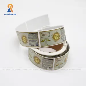 太阳标签，银色贴花，带有当地光泽涂层防水标签，来自越南OEM/ODM制造厂