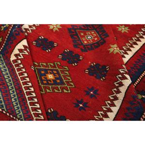 Rug, 3.37x6.1 ft Turkish Rug, <b>Red</b> Floral Rug <b>Wool</b> - Product Image 5