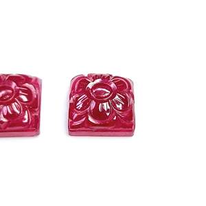 Rubis naturel de haute qualité de Bangkok, taillé en forme de fleur carrée, 21,56 carats, pierre précieuse de luxe, taille et couleur rose personnalisables - Product Image 4