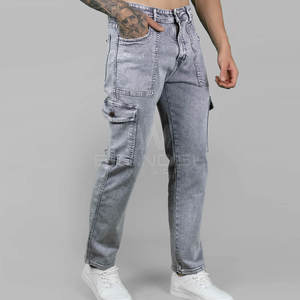 Nouveau produit populaire Pantalon cargo pour homme avec logo personnalisé Pantalon cargo à jambe droite en coton - Product Image 3